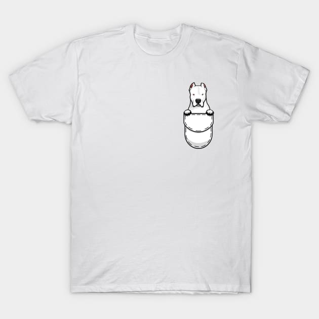 Funny Dogo Argentino Pocket Dog T-Shirt by Pet My Dog